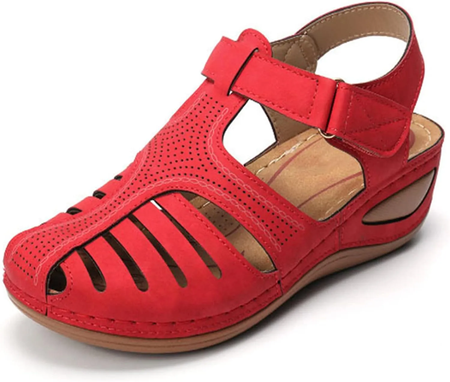 Comfort Sandals for Women 2025 Closed Toe Ankle Strap Low Heel Platform Wedge Sandals Casual Fashion Summer Shoes