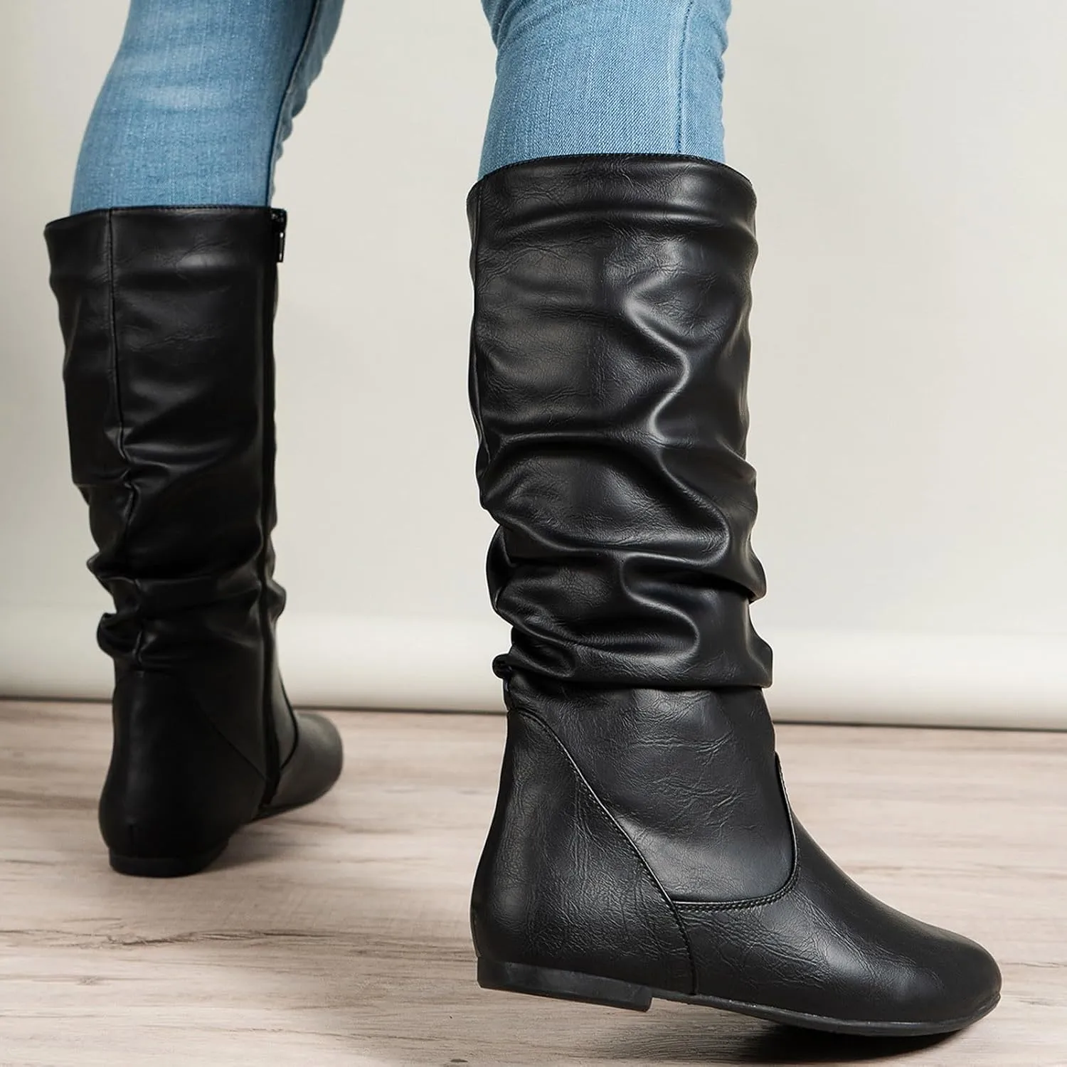 Cowboy Boots for Women 2024 Vintage Renaissance Mid Calf Boots Low Heel Lace Up Cowgirl Booties with Zipper