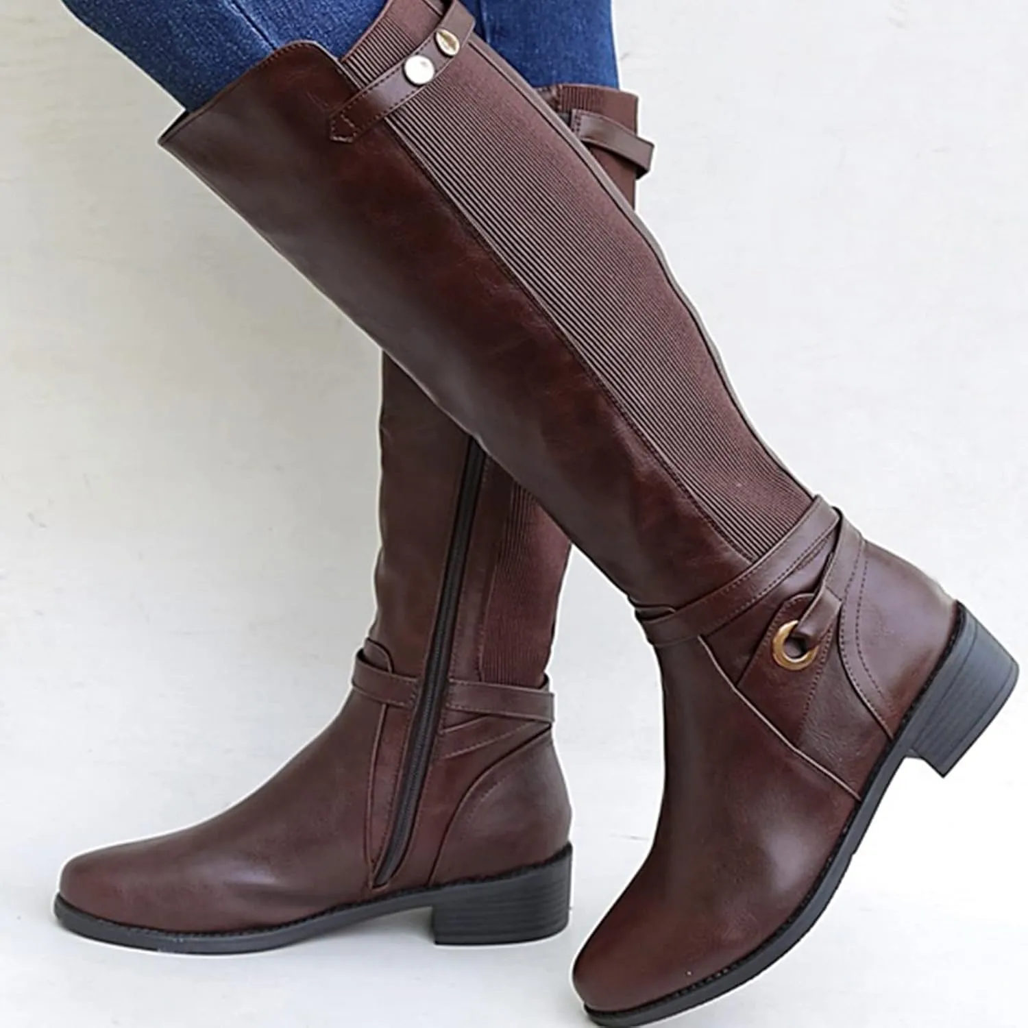 Cowboy Boots for Women 2024 Vintage Renaissance Mid Calf Boots Low Heel Lace Up Cowgirl Booties with Zipper