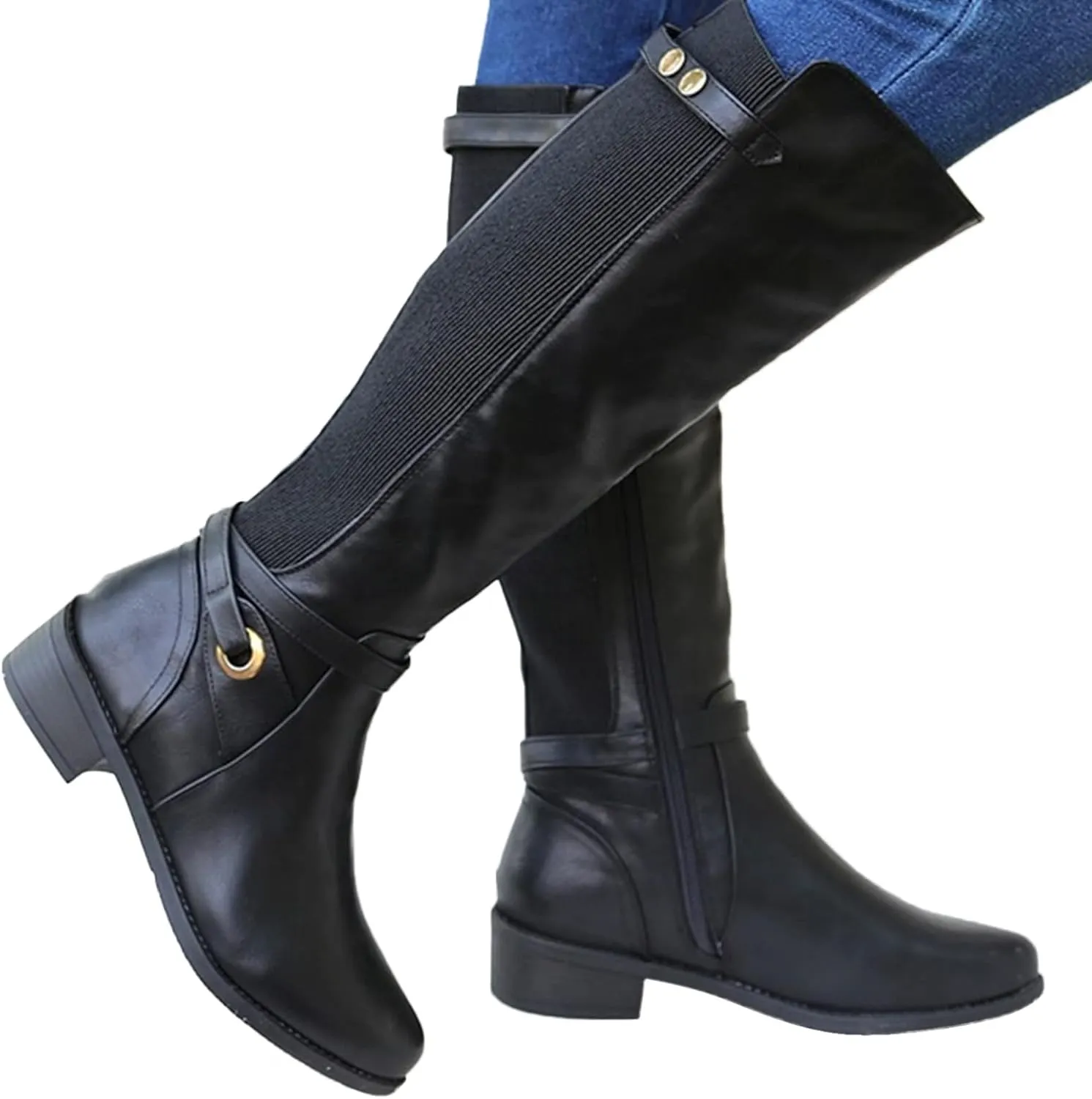 Cowboy Boots for Women 2024 Vintage Renaissance Mid Calf Boots Low Heel Lace Up Cowgirl Booties with Zipper