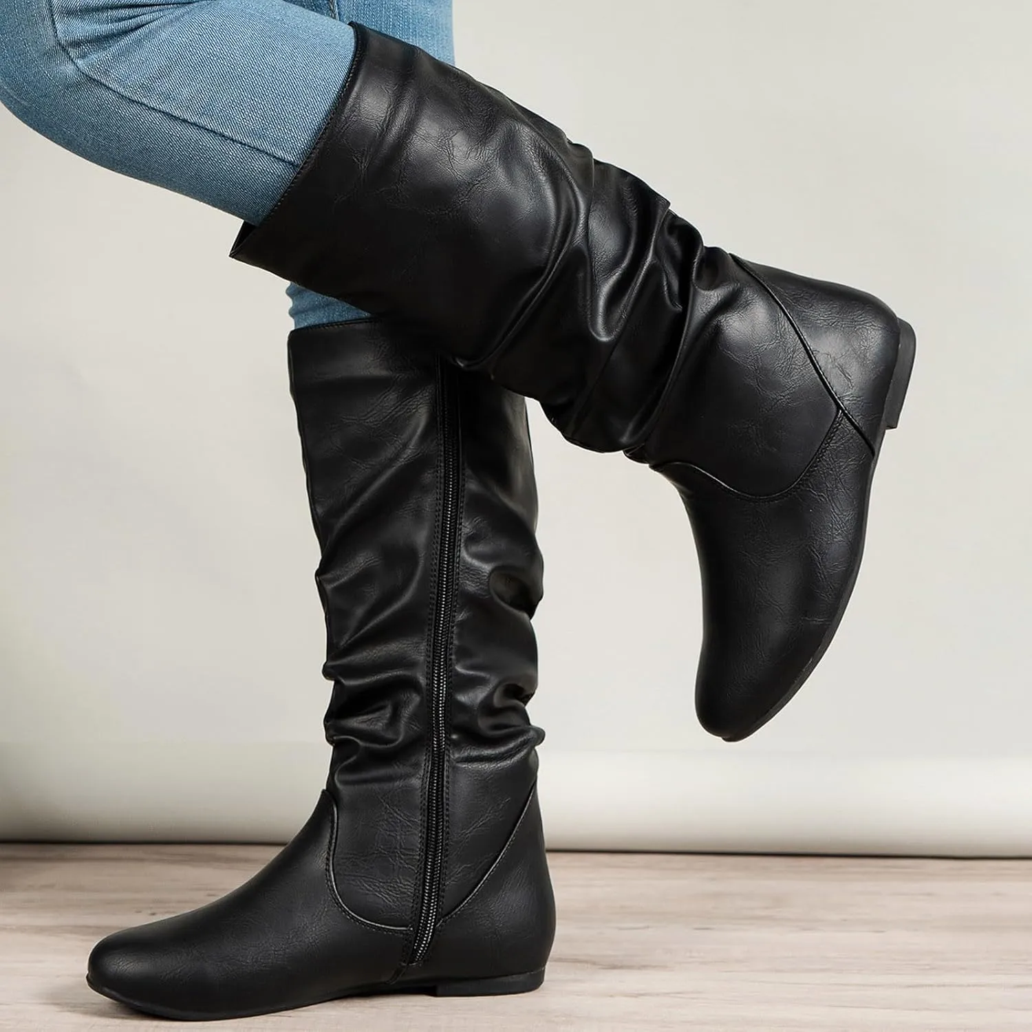 Cowboy Boots for Women 2024 Vintage Renaissance Mid Calf Boots Low Heel Lace Up Cowgirl Booties with Zipper