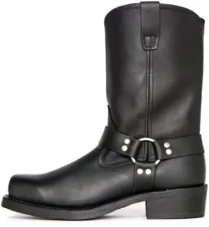 Cowboy Boots Men Western Boots Square Toe With Low Heel Non-Slip Wear-Resistant Heel Retro Work Boots Dress Shoes