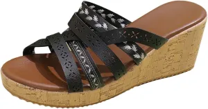 Fashion Sandals for Women 2025 Slip On Open Toe Non Slip Summer Wedge Shoes Casual Comfort Walking Espadrilles Wedge