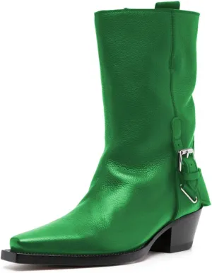FOWT Women Mid Calf Boots Stacked Chunky Mid Heel Closed Toe Stretch Pull On Fashion Western Dressy Booties Size 4-16 US