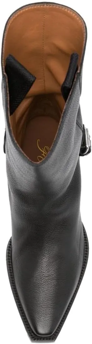 FOWT Women Mid Calf Boots Stacked Chunky Mid Heel Closed Toe Stretch Pull On Fashion Western Dressy Booties Size 4-16 US