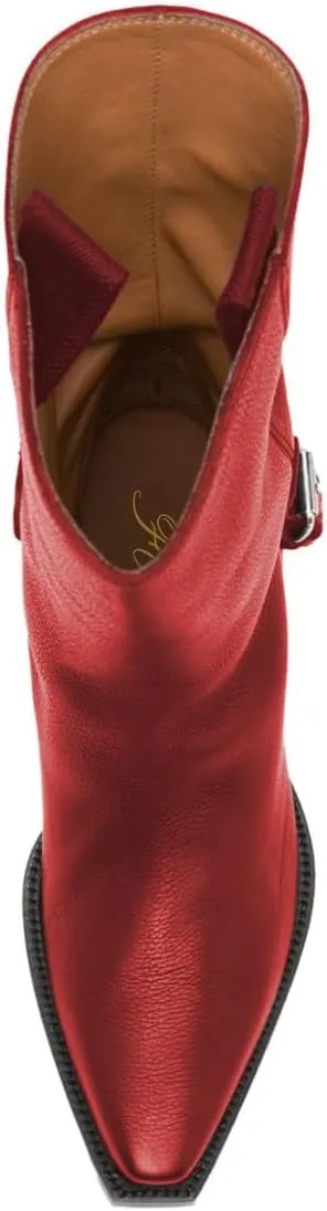 FOWT Women Mid Calf Boots Stacked Chunky Mid Heel Closed Toe Stretch Pull On Fashion Western Dressy Booties Size 4-16 US
