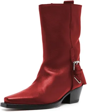 FOWT Women Mid Calf Boots Stacked Chunky Mid Heel Closed Toe Stretch Pull On Fashion Western Dressy Booties Size 4-16 US