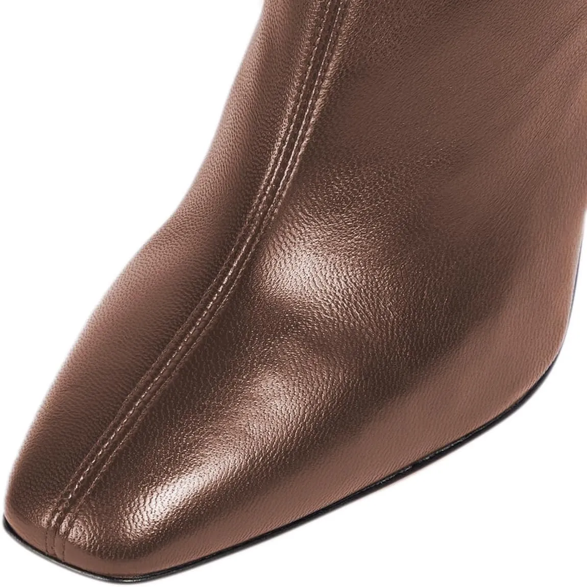 FOWT Women Square Toe Stretchy Mid Calf Boots Flared High Heel Short Booties Back Zipper Formal Dress Parties Street Shoes Size 4-16 US