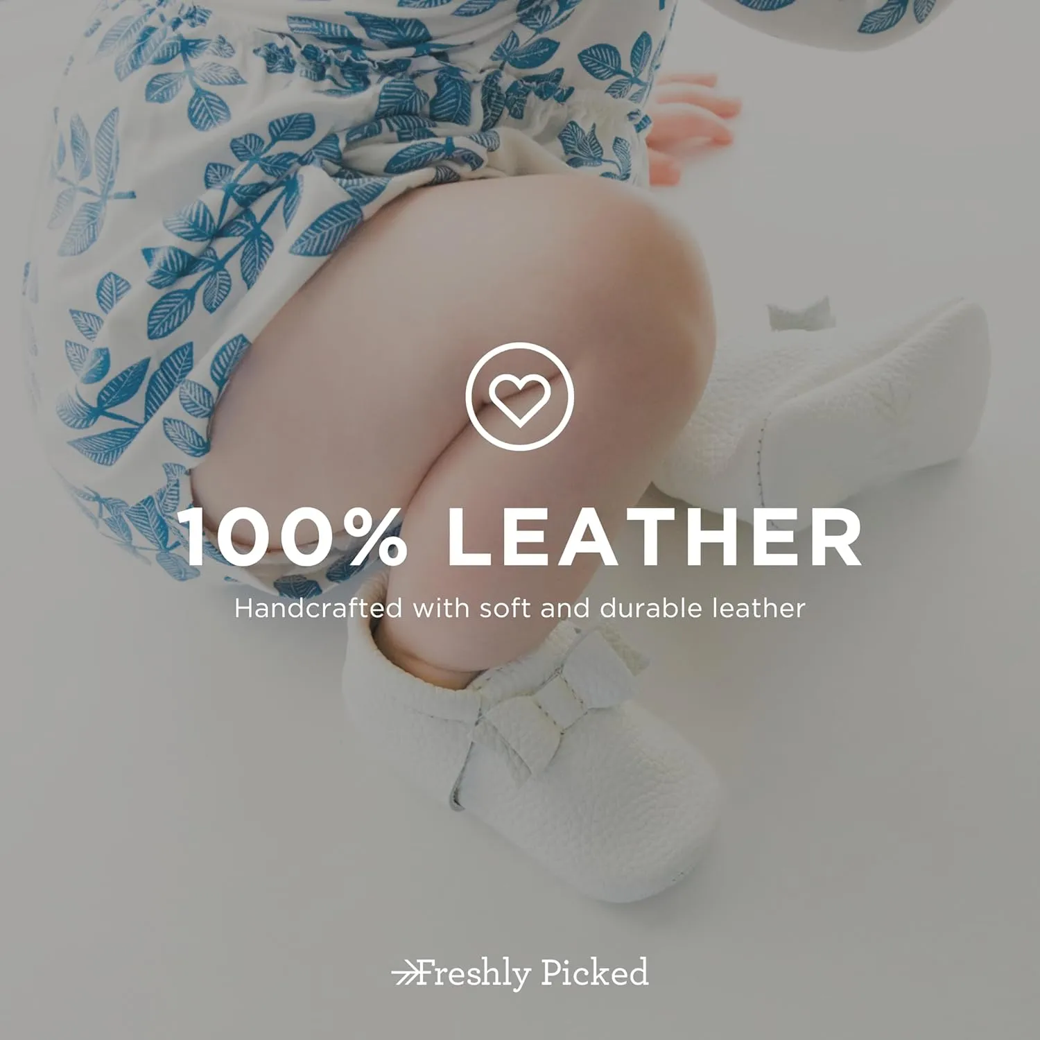 Freshly Picked First Pair Bow Moccasins for Infant Girls - Leather Baby Moccasins - Soft Sole, Barefoot Shoes