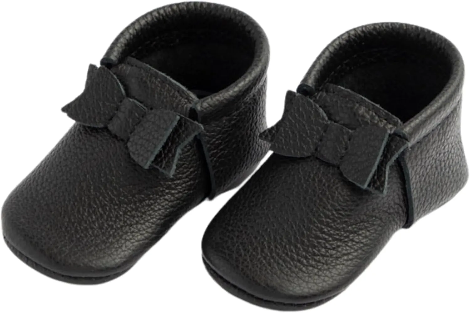 Freshly Picked First Pair Bow Moccasins for Infant Girls - Leather Baby Moccasins - Soft Sole, Barefoot Shoes
