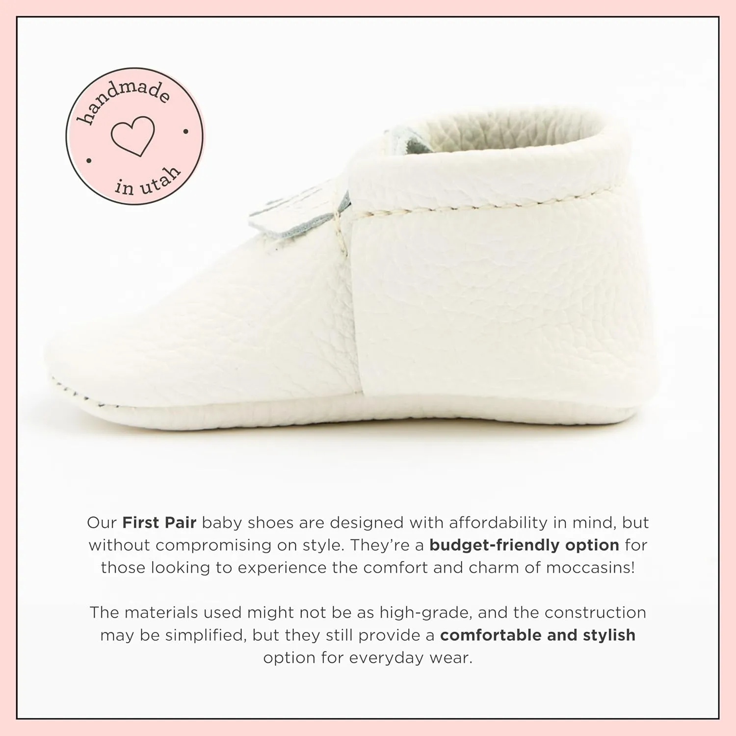 Freshly Picked First Pair City Leather Moccasins - Unisex Baby Shoes, Soft Sole, Crib Shoes