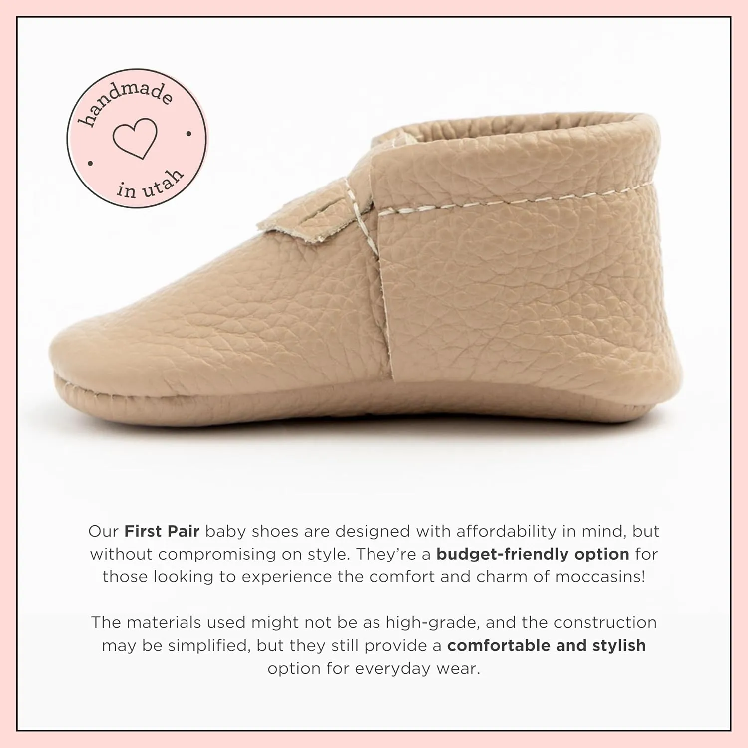 Freshly Picked First Pair City Leather Moccasins - Unisex Baby Shoes, Soft Sole, Crib Shoes