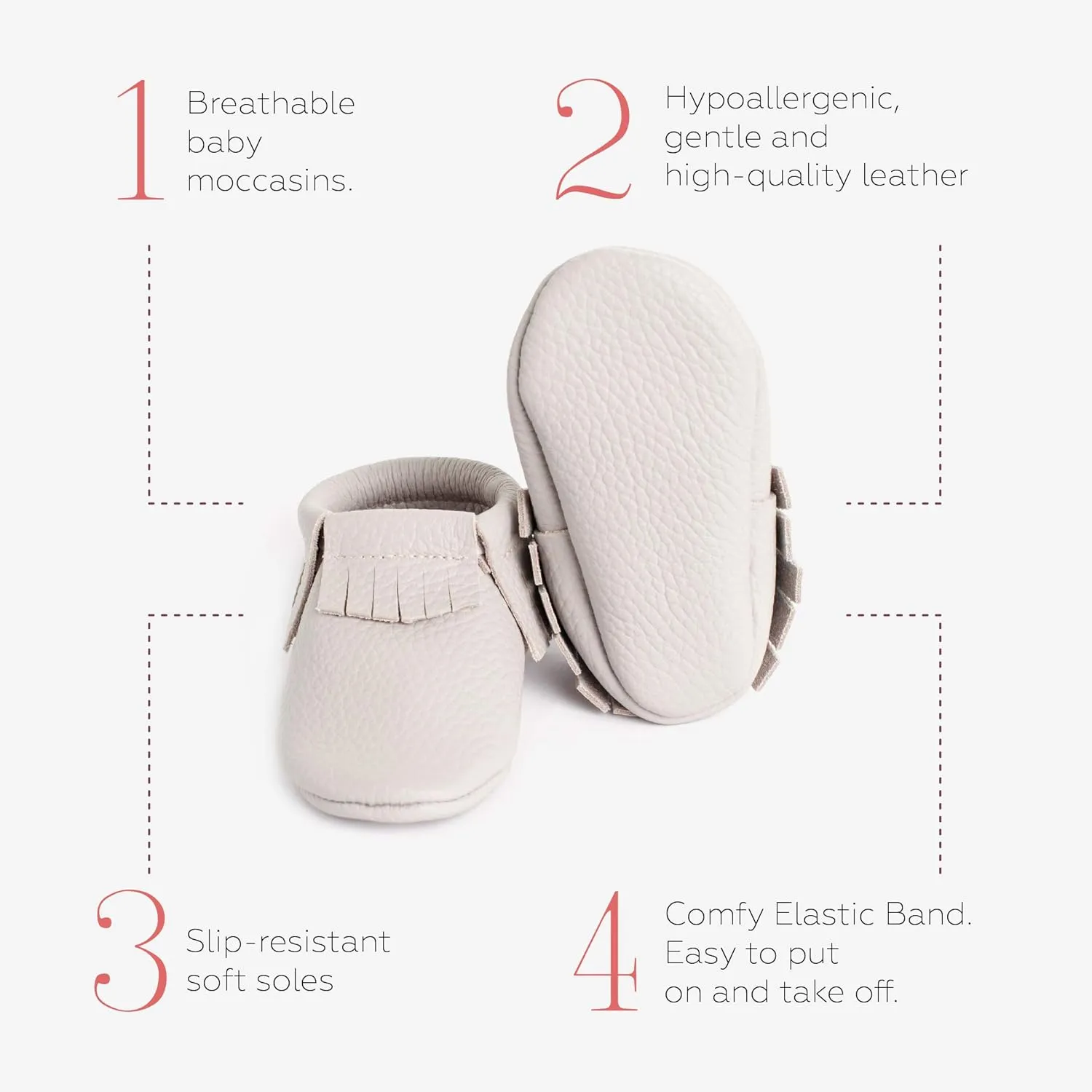 Fringe Baby Moccasins (Italian Leather) Baby Shoes, Soft Sole Baby Shoes, Newborns, Infants & Toddlers - Handmade Genuine Leather Baby Boy Shoes, Baby Girl Shoes