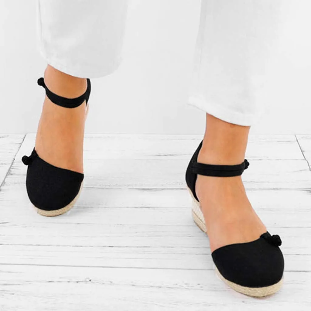 Gibobby Espadrille Wedge,Womens Wedges Sandals Espadrilles Platform Closed Toe Ankle Strap Slingback Summer Casual Sandals