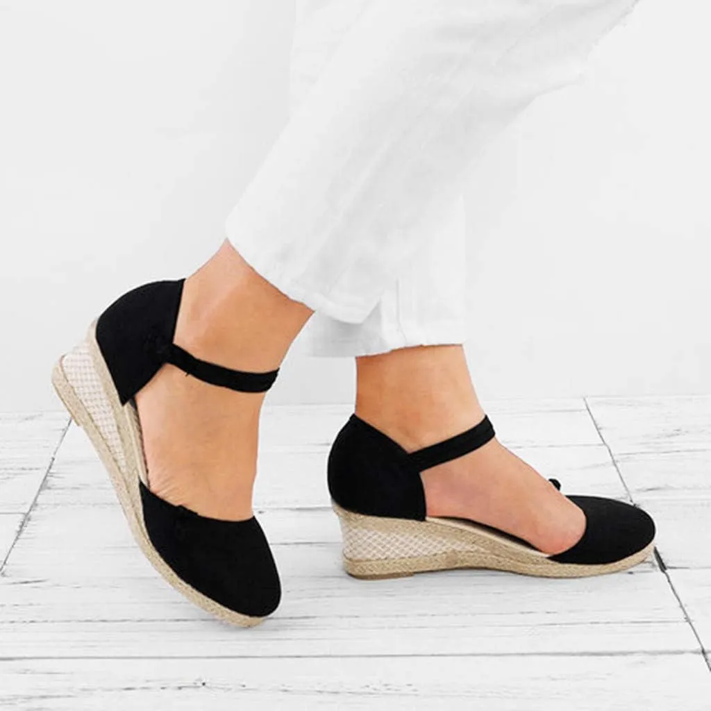 Gibobby Espadrille Wedge,Womens Wedges Sandals Espadrilles Platform Closed Toe Ankle Strap Slingback Summer Casual Sandals