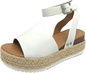 Gibobby Womens Sandals Sandals for Women with Heels Lady Summer Flat Waterproof Platform Woven Thick-Bottom Sandal