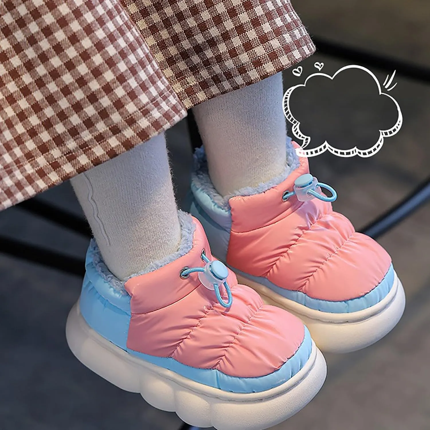 Girls Boys Snow Boots Slip Resistant Outdoor Warm Ankle Winter Shoes Toddler/Little Kid Cloud Bottom Non Slip Shoes