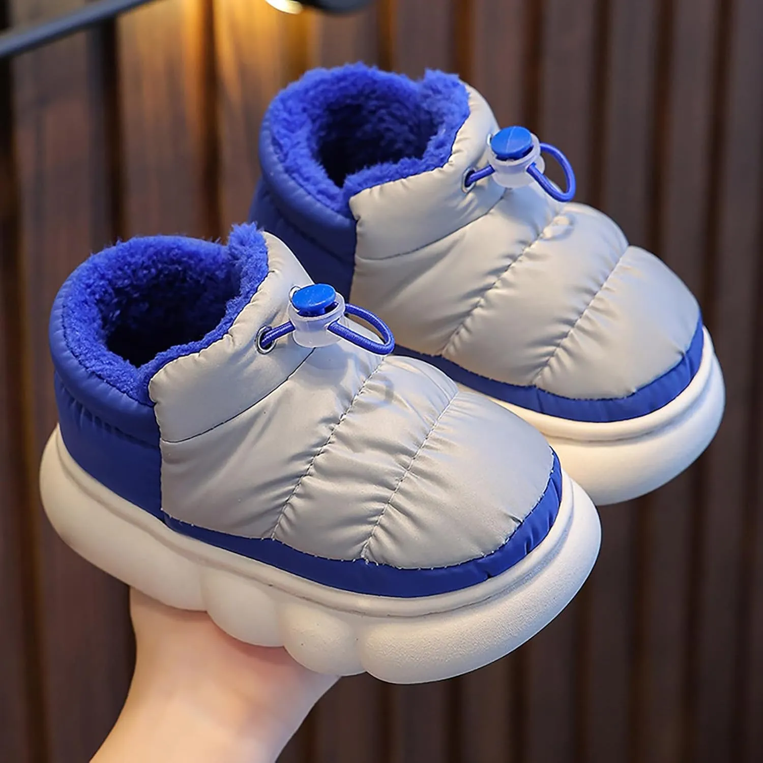 Girls Boys Snow Boots Slip Resistant Outdoor Warm Ankle Winter Shoes Toddler/Little Kid Cloud Bottom Non Slip Shoes