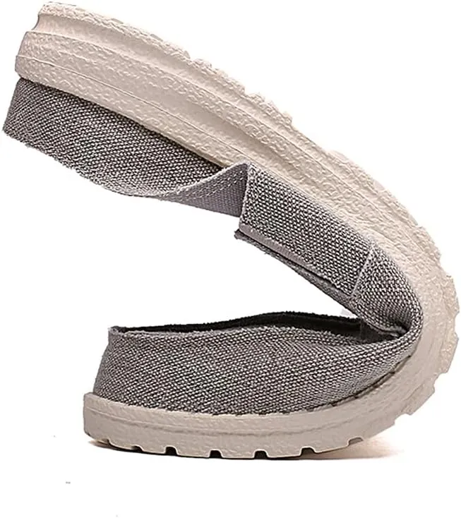 GOSPT Men's Canvas House Slippers Slip on Clog Backless Loafers Comfort Shoes