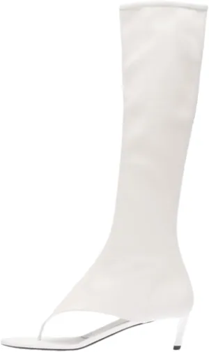 keleimusi Womens Cut Out Thong Heeled Boots Knee High Stretch Stiletto Heels Boot