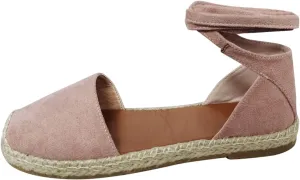 Ladies Flat Sandals Linen Vintage Cover Heel Falt Espadrille Straw Solid Closed toe Covered toe Beach Sandals