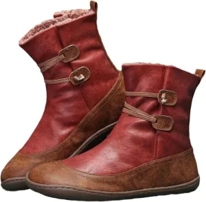 Ladmiple Snow Boots For Women Cute Tall Mid Calf Boots Warm Ankle Booties Slip On Outdoor Fur Lined Walking Winter Shoes