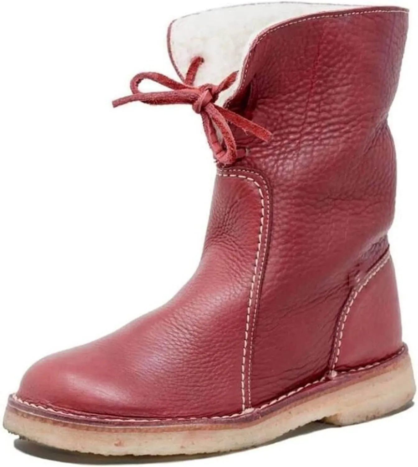 Ladmiple Snow Boots For Women Cute Tall Mid Calf Winter Boots Faux Fur Lined Slip On Ankle Booties Fashion Casual Warm Shoes