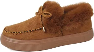 Ladmiple Snow Boots For Women Wide Width High-top Winter Boots Lace Up Warm Comfortable Outdoor Fur Lined Ankle Booties