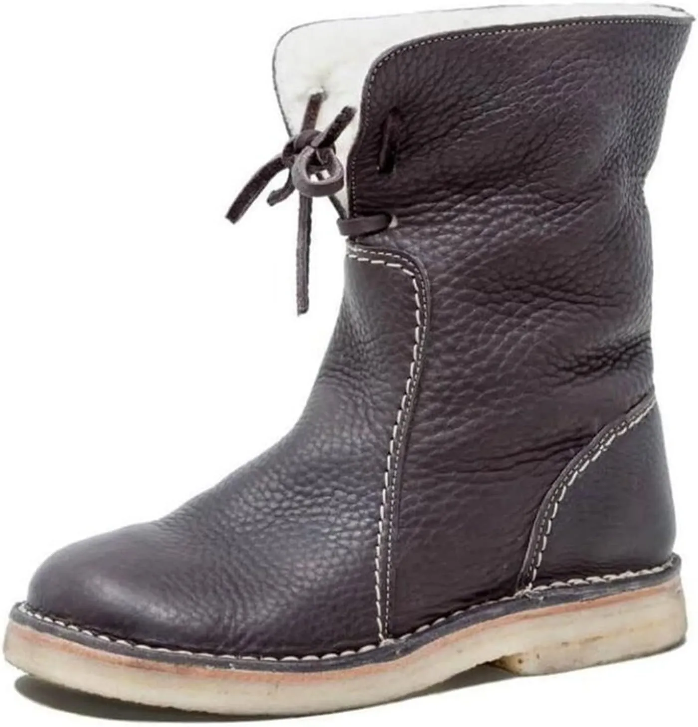Ladmiple Winter Boots For Women Fashion Snow Boots Mid Calf Fur Lined Warm Outdoor Insulated Comfortable Ankle Booties 2024