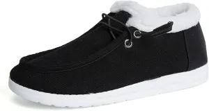 Ladmiple Women's Winter Boot Women’s Casual Slip-on Warm Loafers Shoes Faux Fur-Lined Comfortable Lightweight Winter Snow Ankle Boots Outdoor Walking Shoes