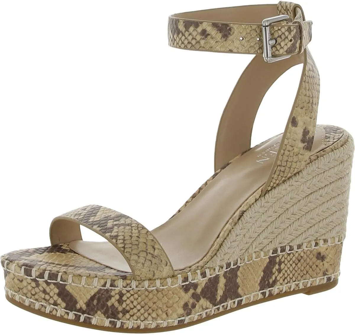 Lauren Ralph Lauren Womens Hilarie Wedge Slingback Sandals Beige 9 Medium (B,M)