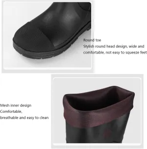 Lightweight Durable Mid Calf Anti-Skid Waterproof Rubber Rain Boots for Men, Comfort Windproof PVC Outdoor Work Garden Boots, for Gardening Farming Camping Fishing and Yard Working