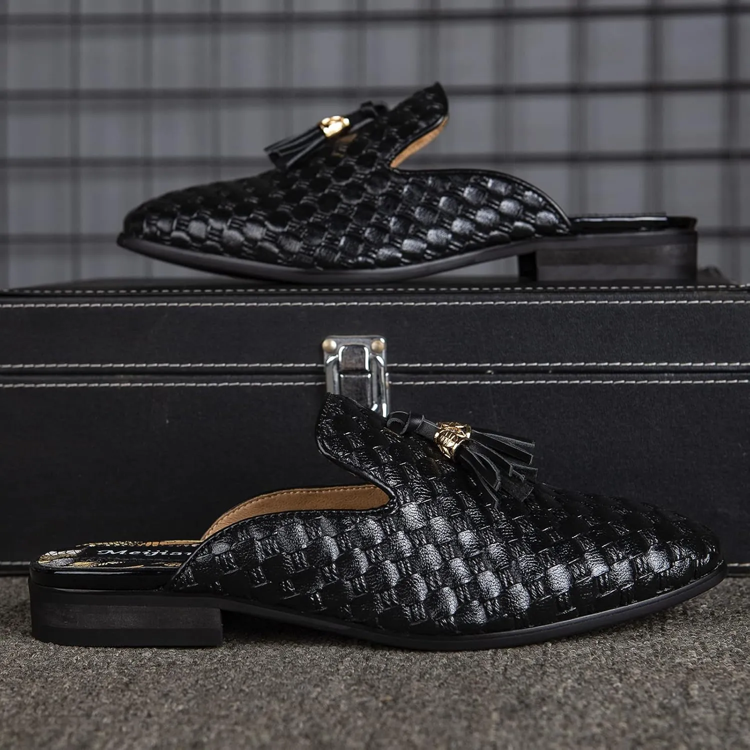 Meijiana Men Backless Loafers Fashion Open Back Loafers Backless Casual Slippers for Men