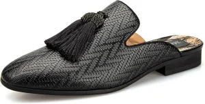 Meijiana Men's Slippers Slip-On Loafers Leather Formal Wear Casual Open Back Sandals