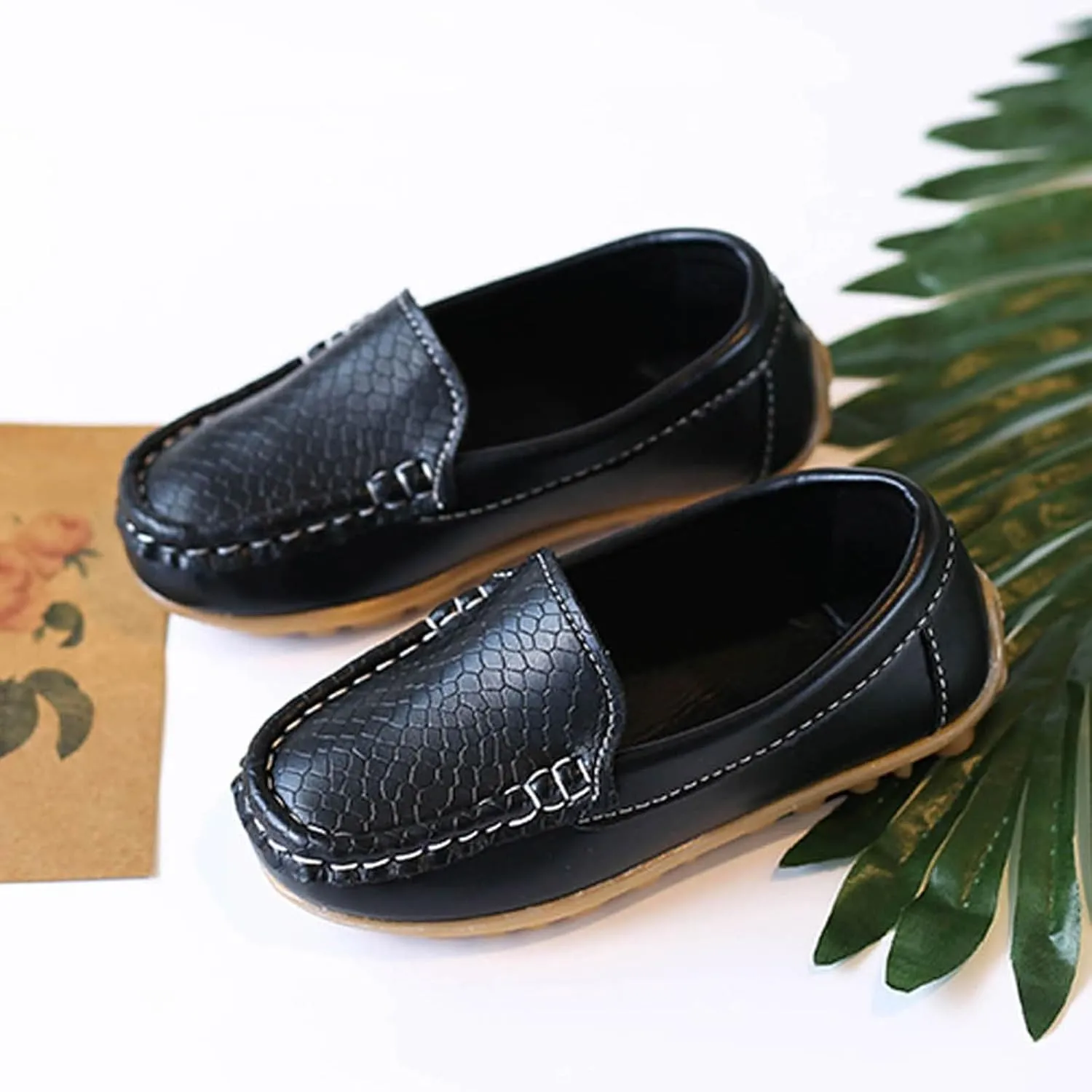 Men's Casual Dress Sneakers Toddler Little Kid Boys Girls Soft Slip On Loafers Dress Flat Shoes Boat Shoes Casual