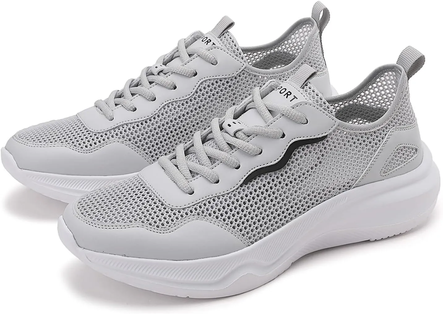 Men's Lightweight Cushion Sneakers Breathable Elastic Fly Woven Mesh Sneaker Men's Stylish Lightweight Sneakers