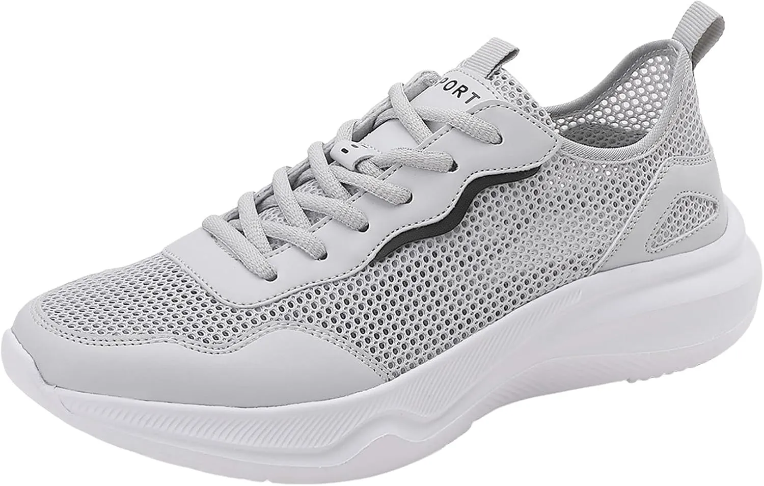 Men's Lightweight Cushion Sneakers Breathable Elastic Fly Woven Mesh Sneaker Men's Stylish Lightweight Sneakers