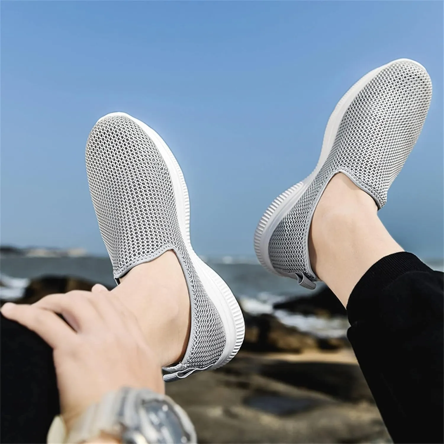 Men's Mesh Sneakers Oxfor𝐝s Lace-Up Fashion Casual Walking Shoes Dress Shoes Lightweight Sneakers Walking Shoes