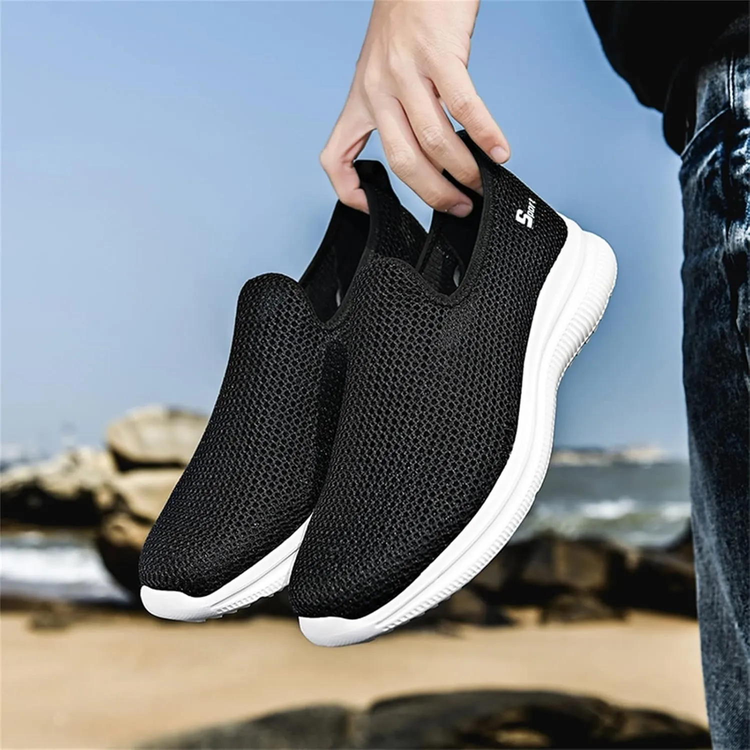 Men's Mesh Sneakers Oxfor𝐝s Lace-Up Fashion Casual Walking Shoes Dress Shoes Lightweight Sneakers Walking Shoes
