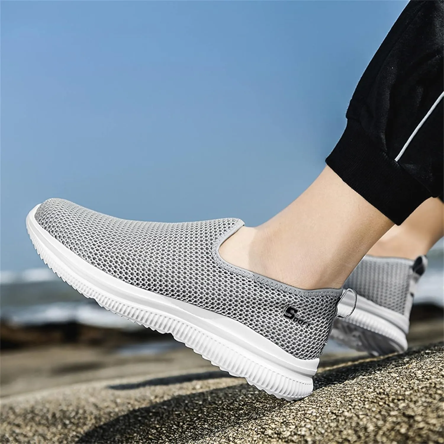 Men's Mesh Sneakers Oxfor𝐝s Lace-Up Fashion Casual Walking Shoes Dress Shoes Lightweight Sneakers Walking Shoes