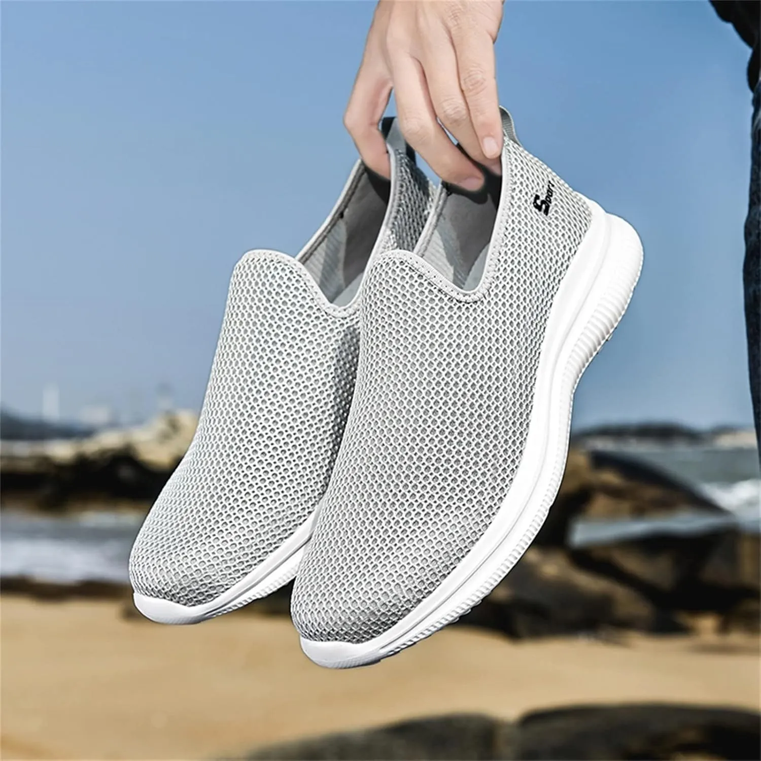 Men's Mesh Sneakers Oxfor𝐝s Lace-Up Fashion Casual Walking Shoes Dress Shoes Lightweight Sneakers Walking Shoes