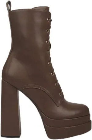 Meows Faux Leather High Heel Platform Ankle Boots