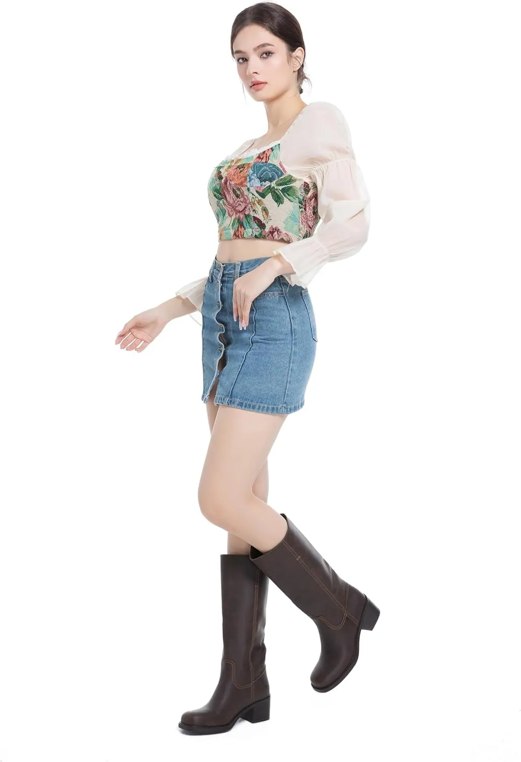 Mid Calf Boots for Women Chunky Block Heel Women’s Tall Boots Square Toe Comfortable Casual Boots Low Heel Trendy Stylish Boots