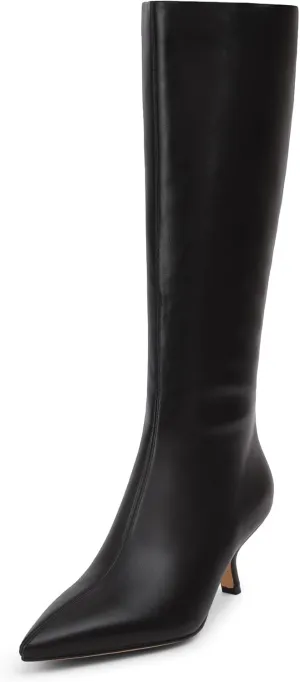 Mid Calf Boots for Women Pointed Toe 2.5 IN Low Heel Women Boots Zipper Boots Fashion Trendy Stiletto Heel Boots