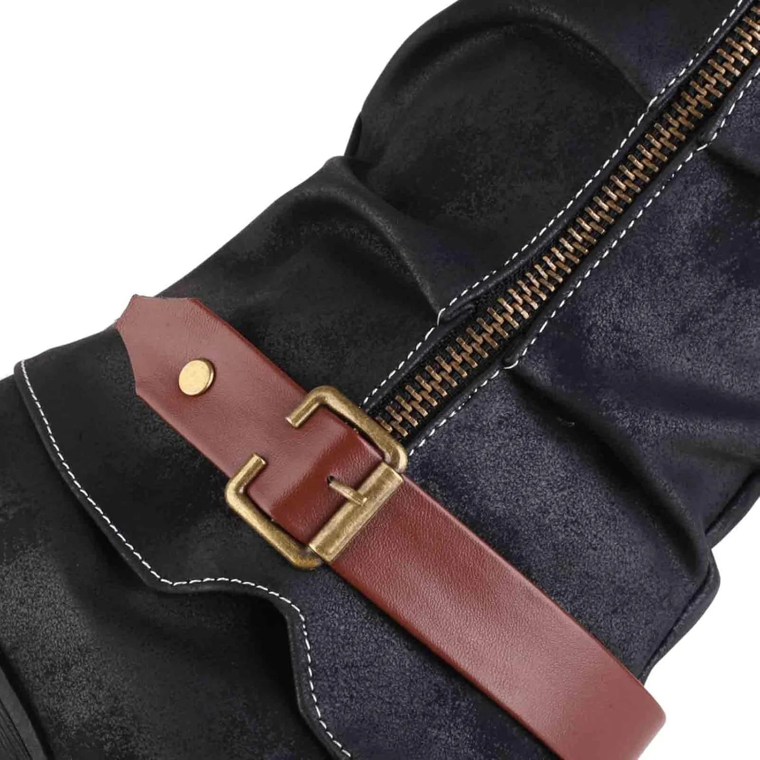 Mid Calf Boots for Women Women's Winter Side Zipper Color Blocking Knitting Wool Low Heel Medium Platform Sole Boots