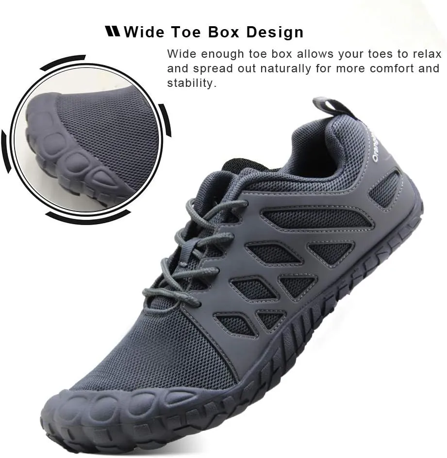 Oranginer Men's Barefoot Shoes - Big Toe Box - Minimalist Cross Training Shoes for Men