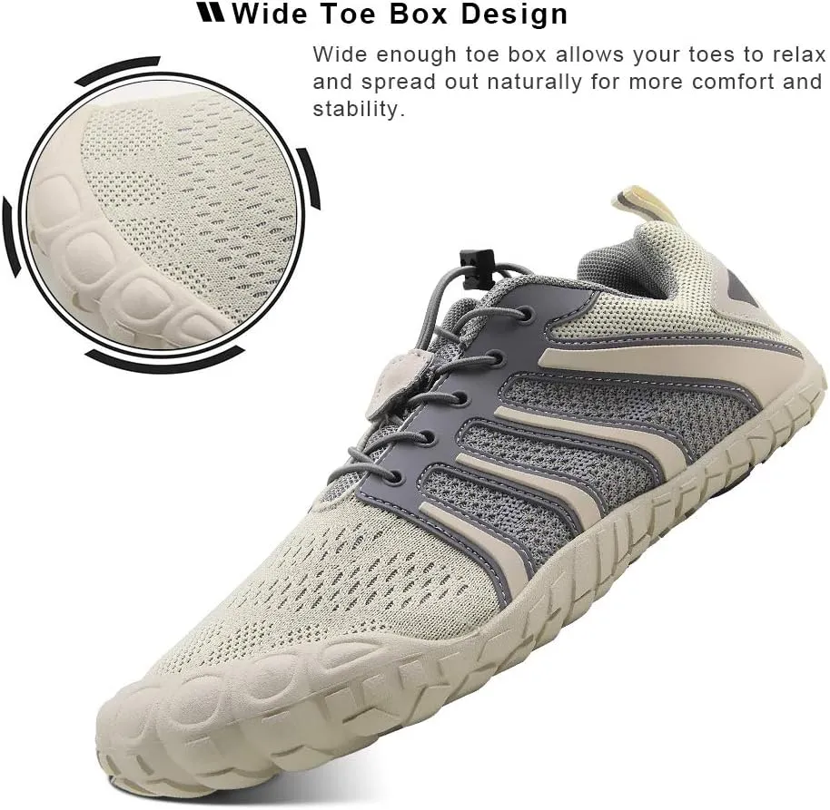 Oranginer Men's Barefoot Shoes - Big Toe Box - Minimalist Cross Training Shoes for Men