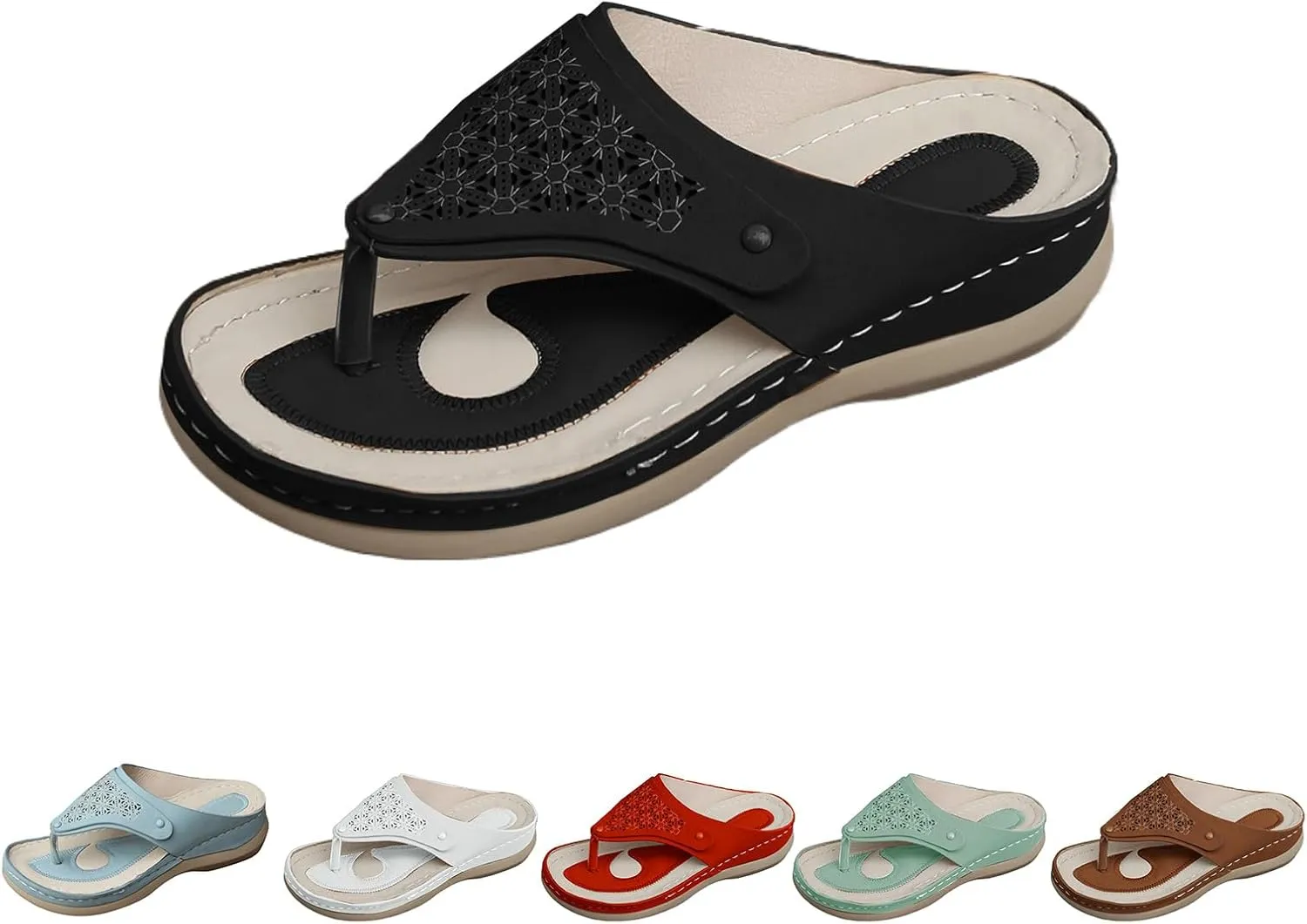 Orthopedic Sandals for Women Arch Support Wedge Flip Flops Y2k Summer Dressy Comfortable Sandals Cushion Footbed Platform Sandal Non-Slip Beach Shoes