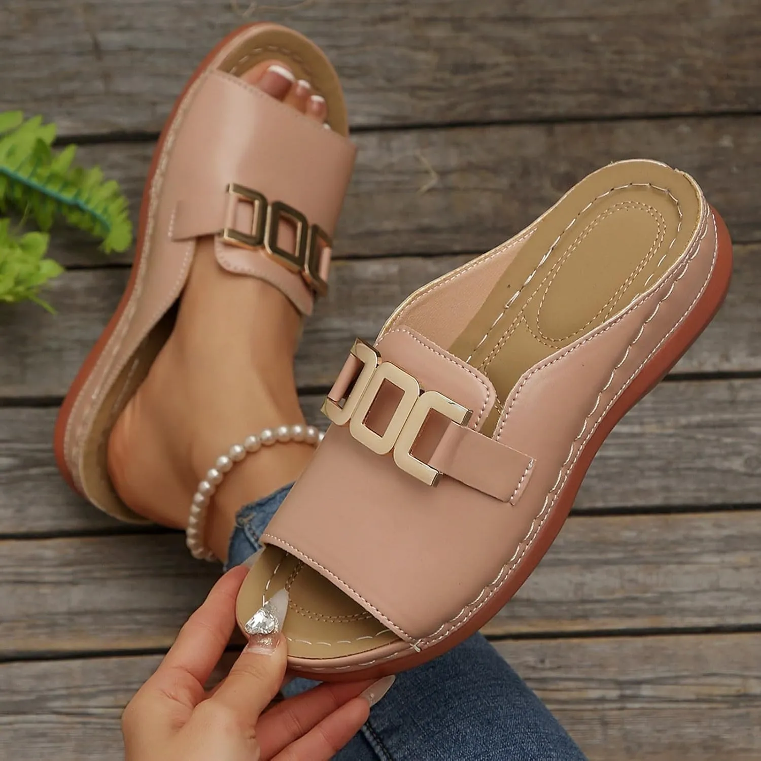 Orthopedic Wedge Sandals for Women Comfortable Lip On Dressy Summer Comfortable Slides Sandals Open Toe Wedges Beach Shoes Sandal