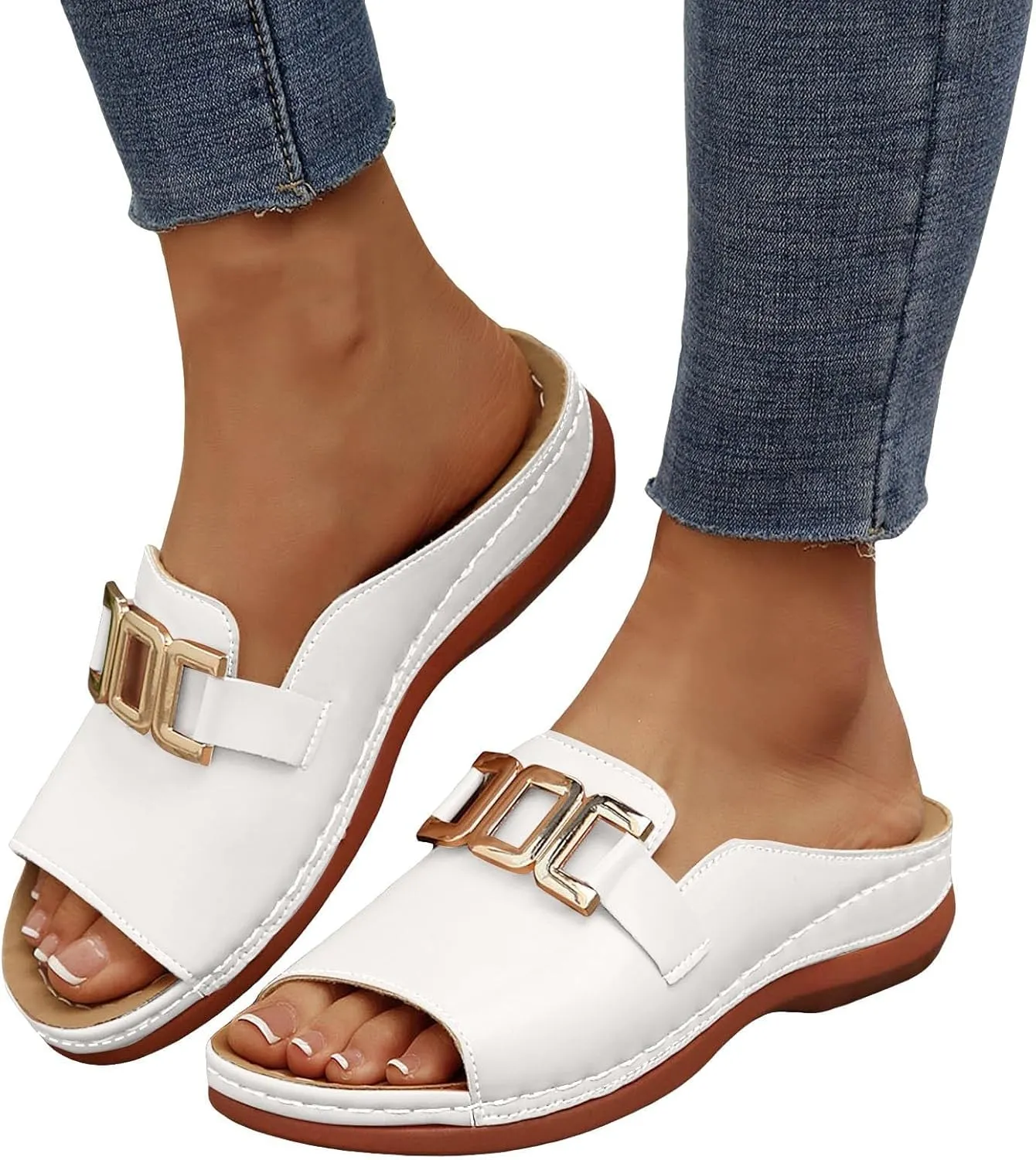 Orthopedic Wedge Sandals for Women Comfortable Lip On Dressy Summer Comfortable Slides Sandals Open Toe Wedges Beach Shoes Sandal